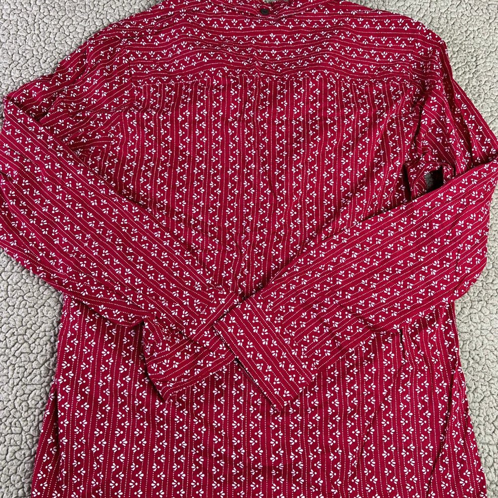 Patagonia Crimson and White Patterned Blouse - Picture 7 of 8